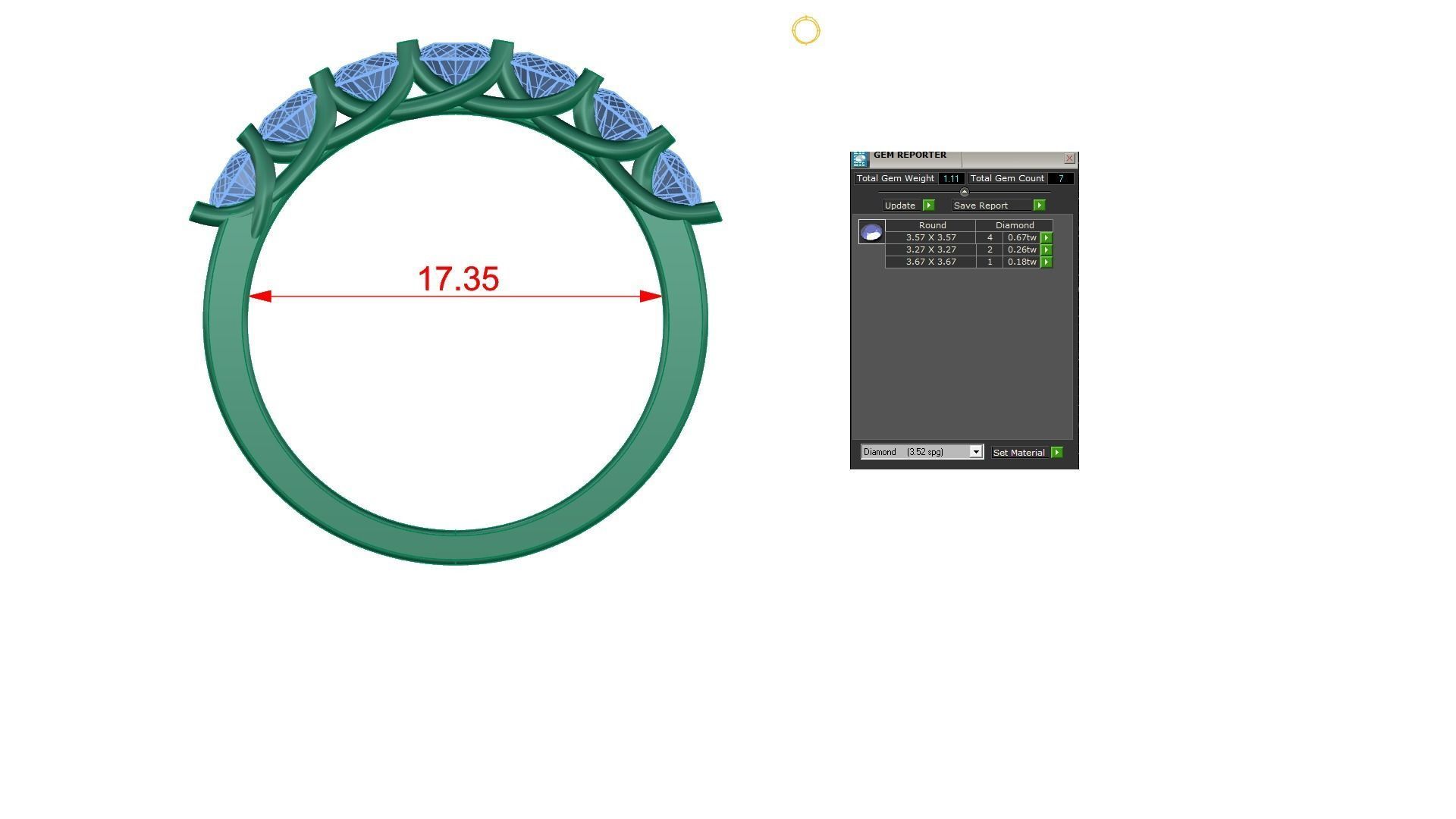 Ring Dimond 59 3D print model_5