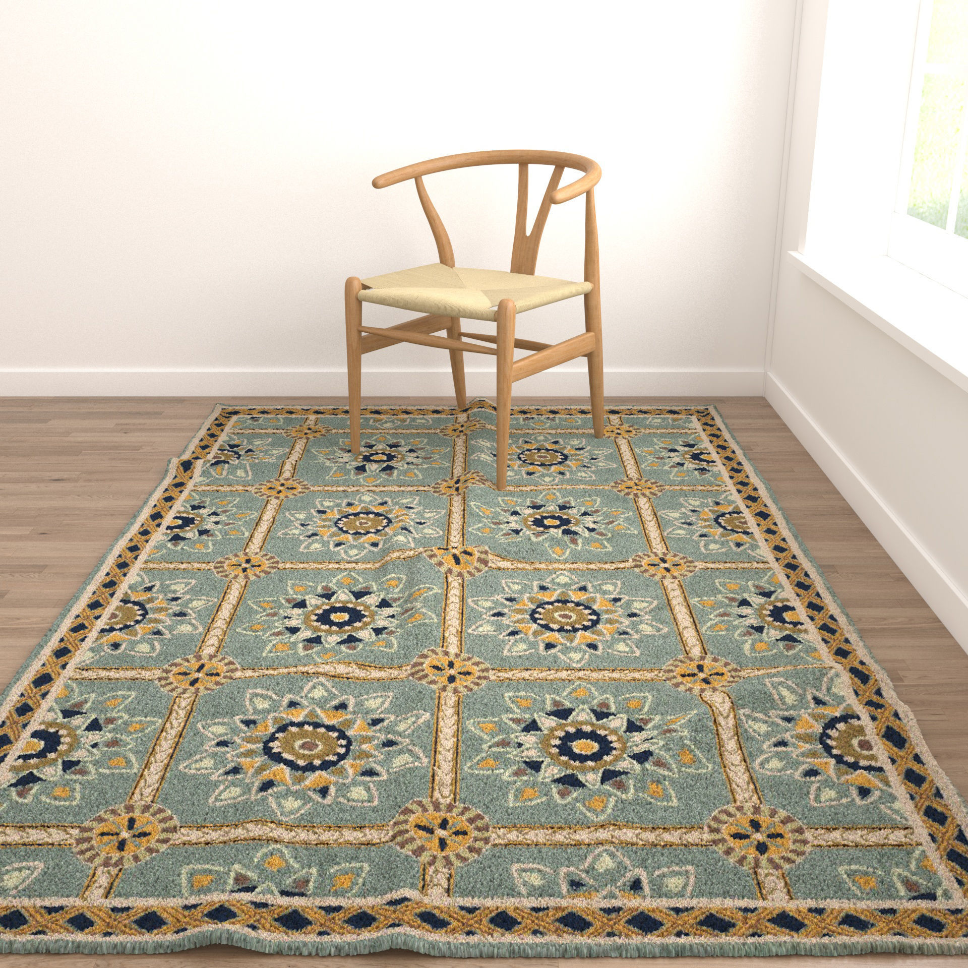 Rugs No 349 Low-poly 3D model_4