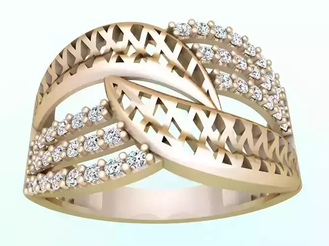  Mesh flower ring - Italian rings - Womens Rings - N6467