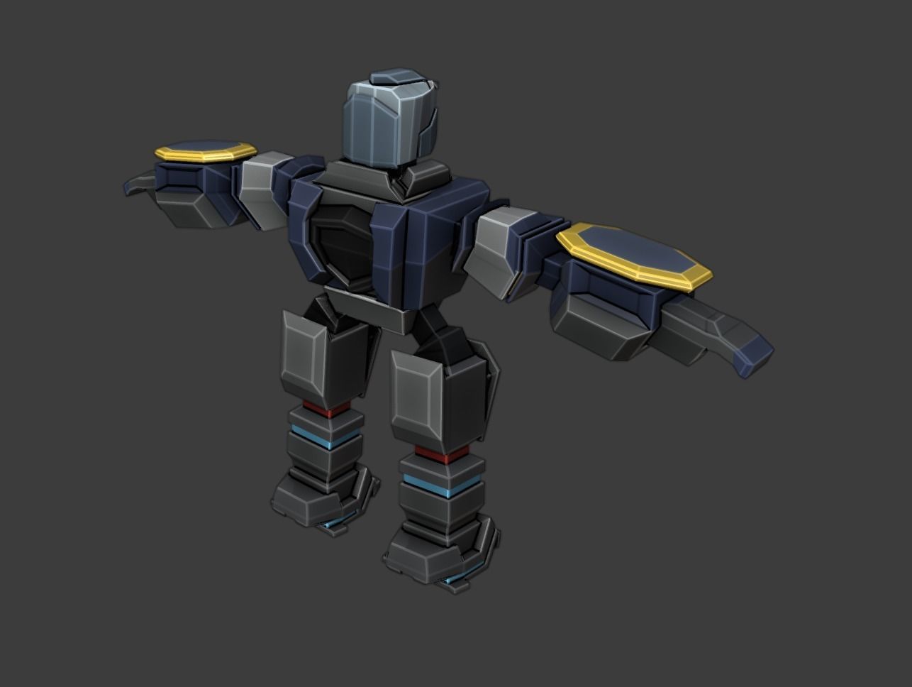 Armoured Warrior Low-poly 3D model_2