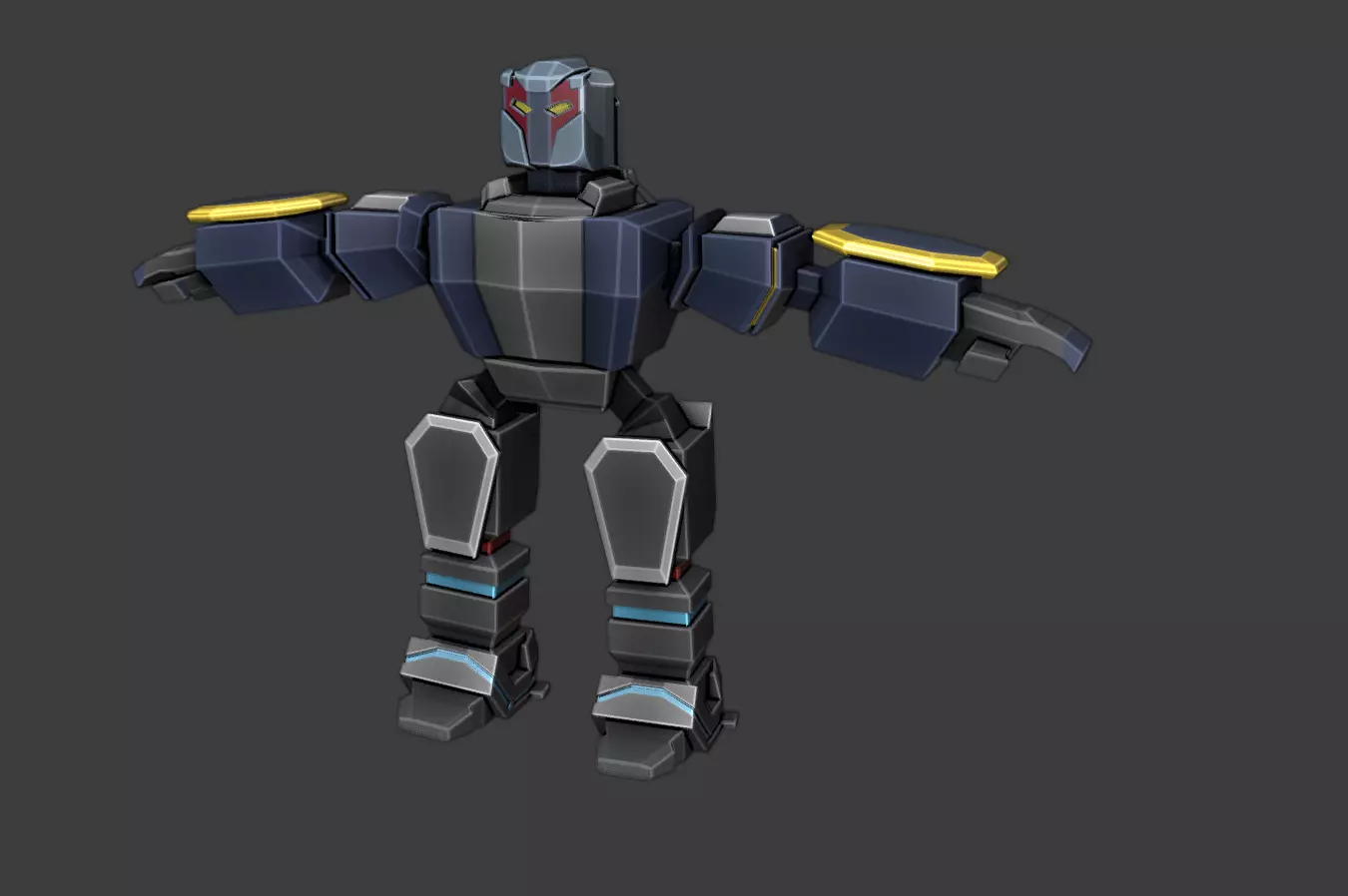 Armoured Warrior Low-poly 3D model_0