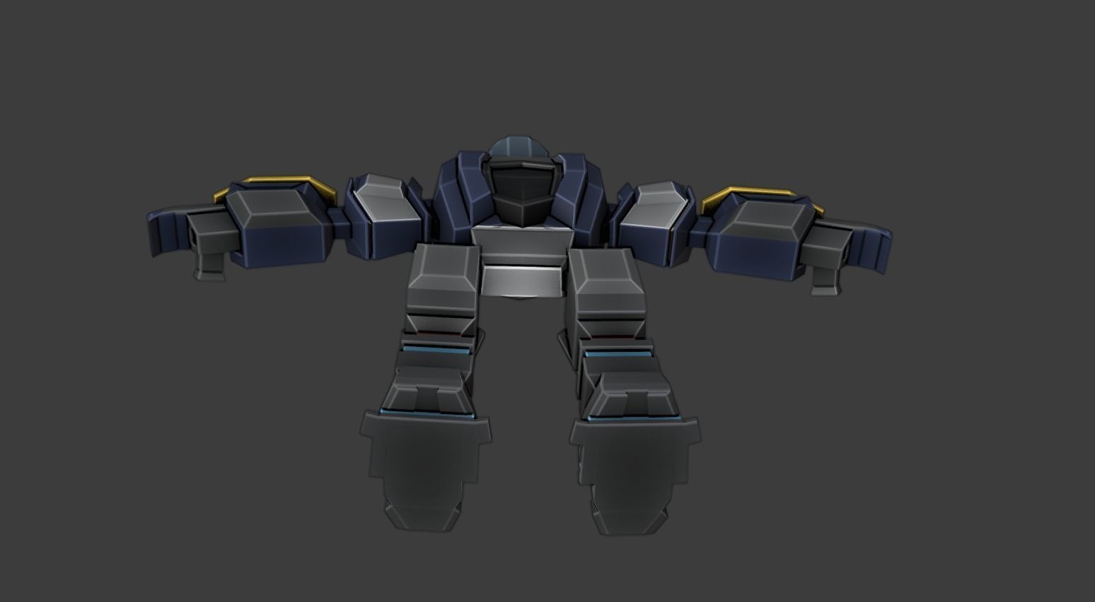 Armoured Warrior Low-poly 3D model_3