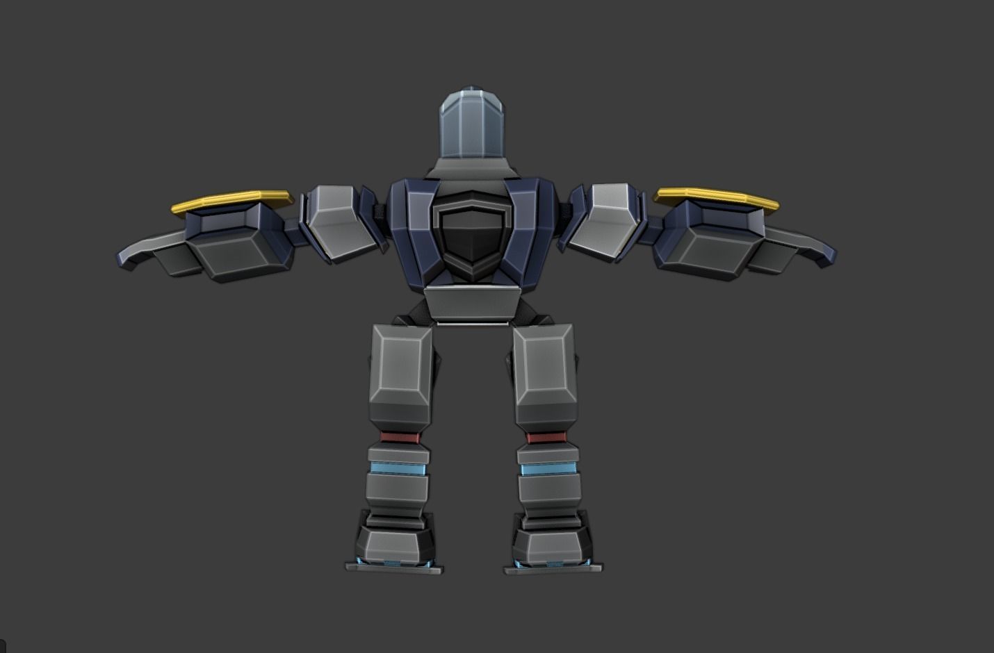 Armoured Warrior Low-poly 3D model_4