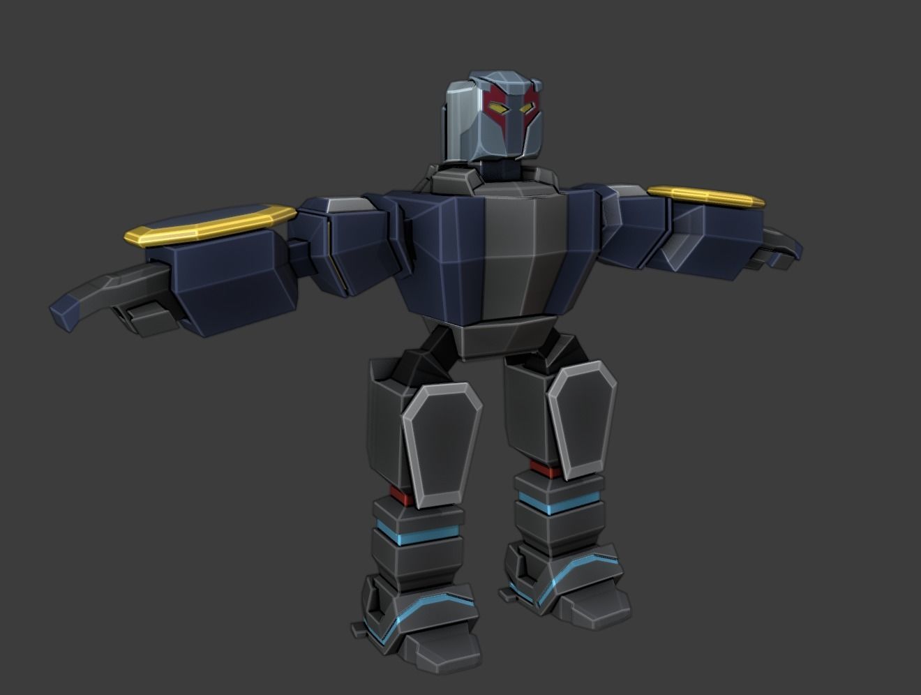 Armoured Warrior Low-poly 3D model_1