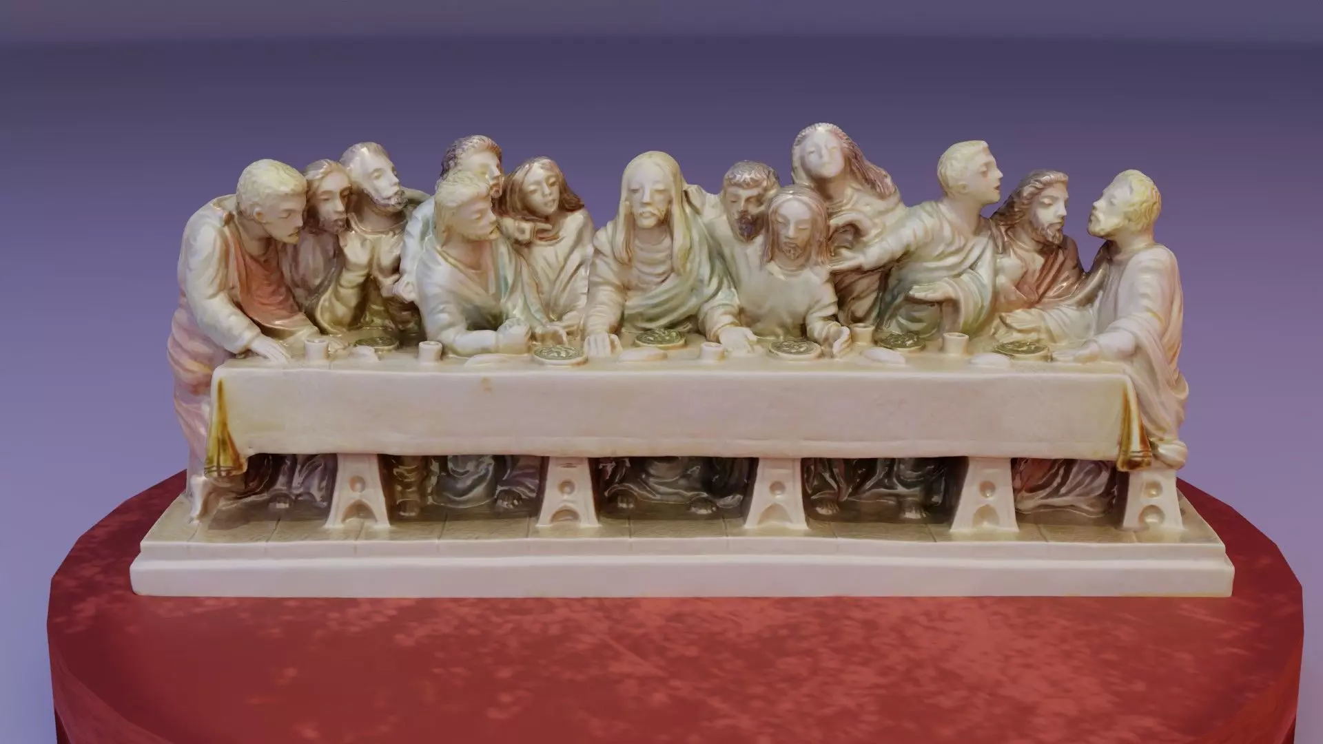 Last supper statue high-poly 3D model