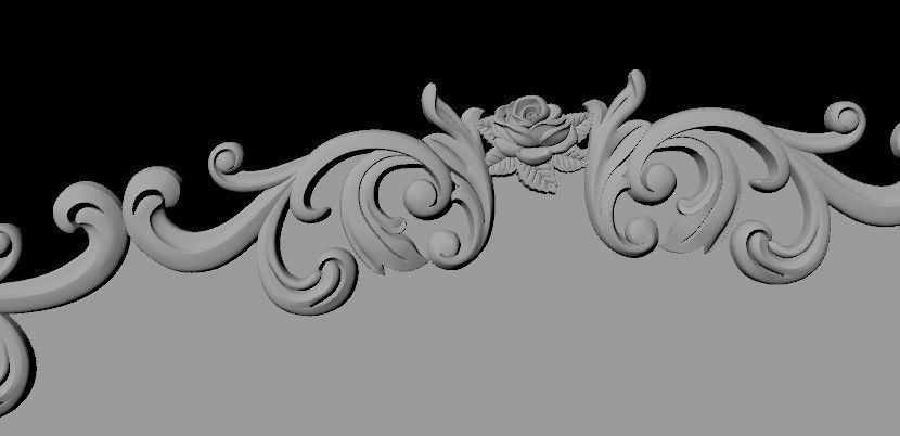 bed headboard and footboard 3D model_2