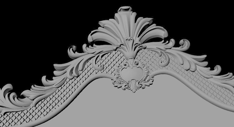 bed headboard and footboard 3D model_4