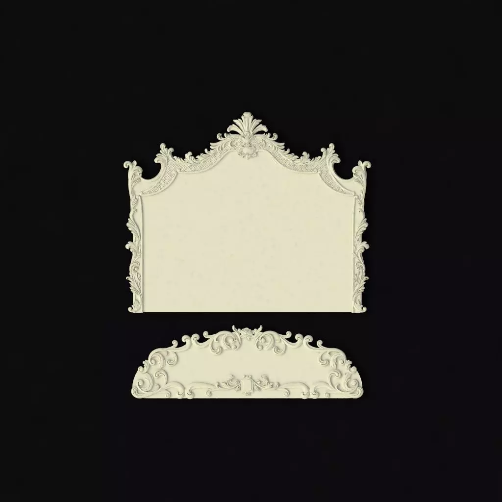 bed headboard and footboard 3D model_0