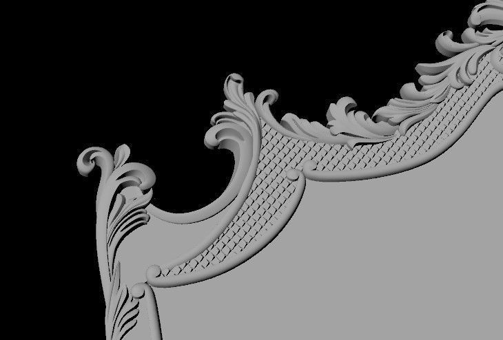 bed headboard and footboard 3D model_5
