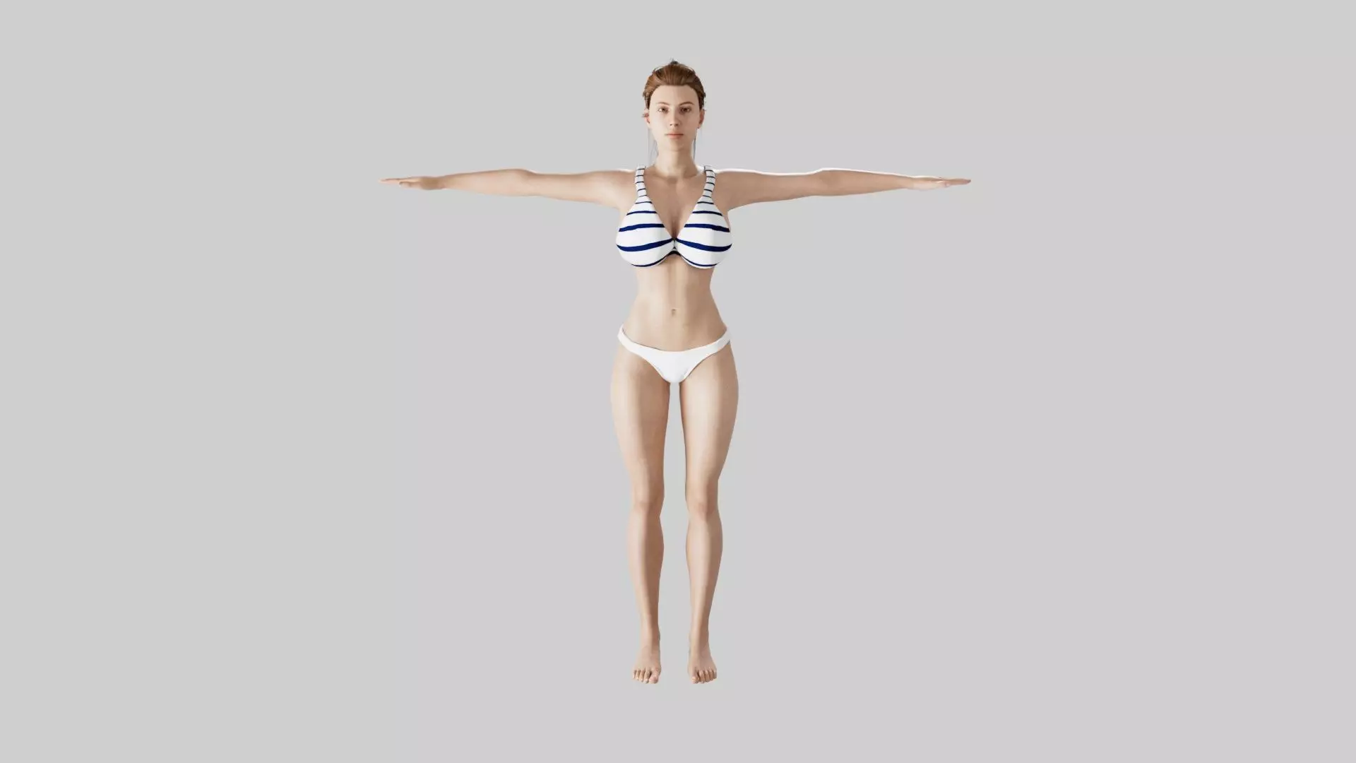 Realistic Female In Low-poly 3D model