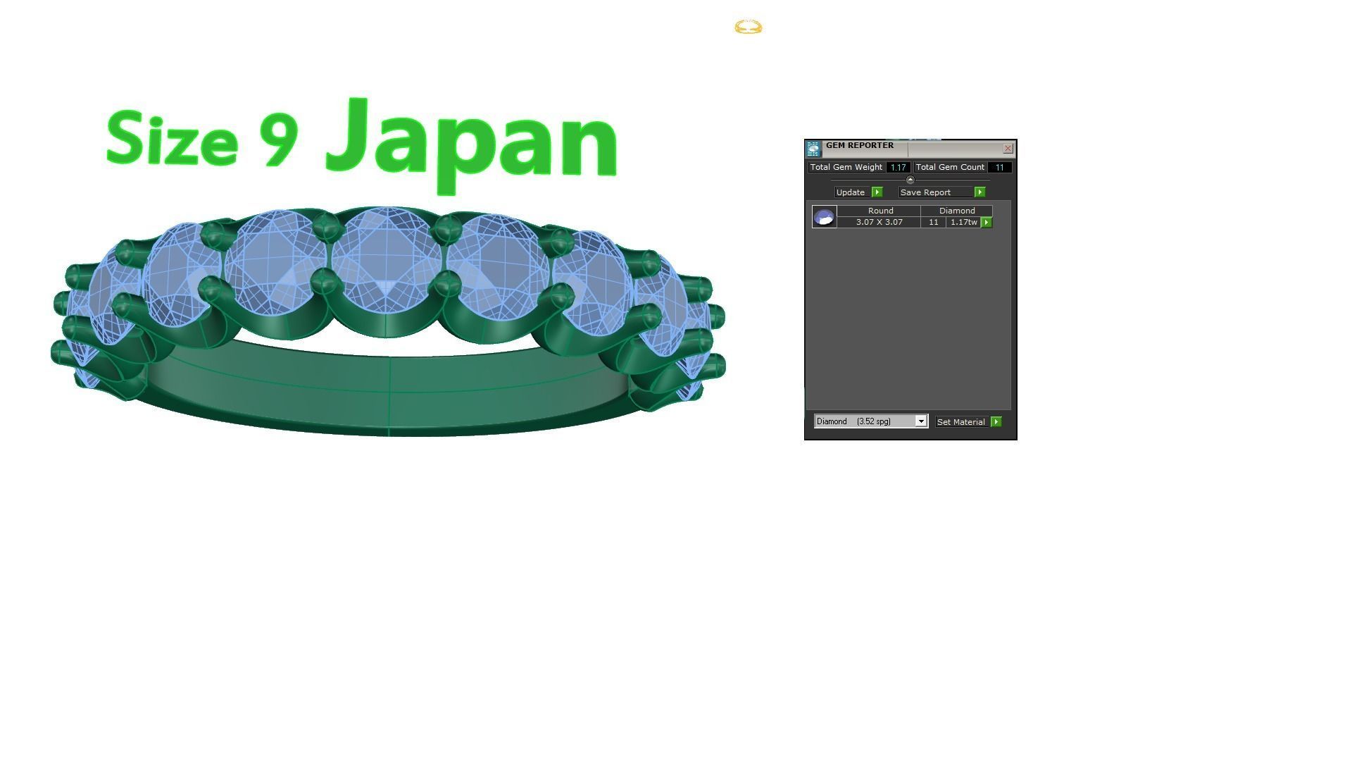 Ring Dimond 60 3D print model_3