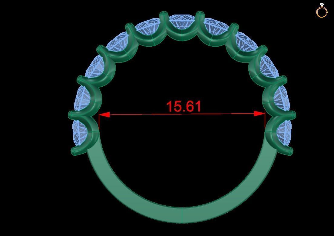 Ring Dimond 60 3D print model_2
