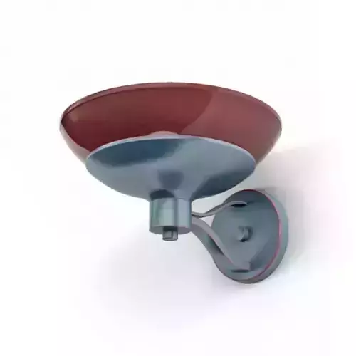Maroon And Gray Metal Wall Light Fixture 3D model