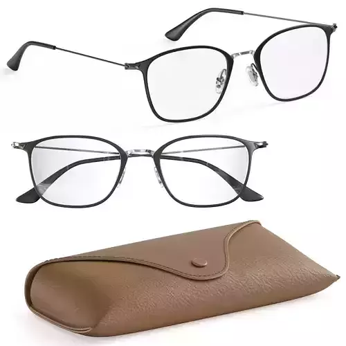 eyeglasses pair of glasses and case