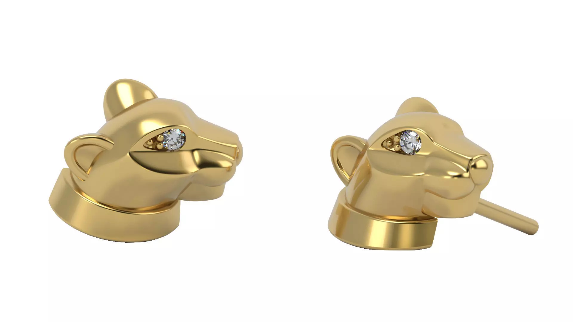 Panther earring 3D print model_0