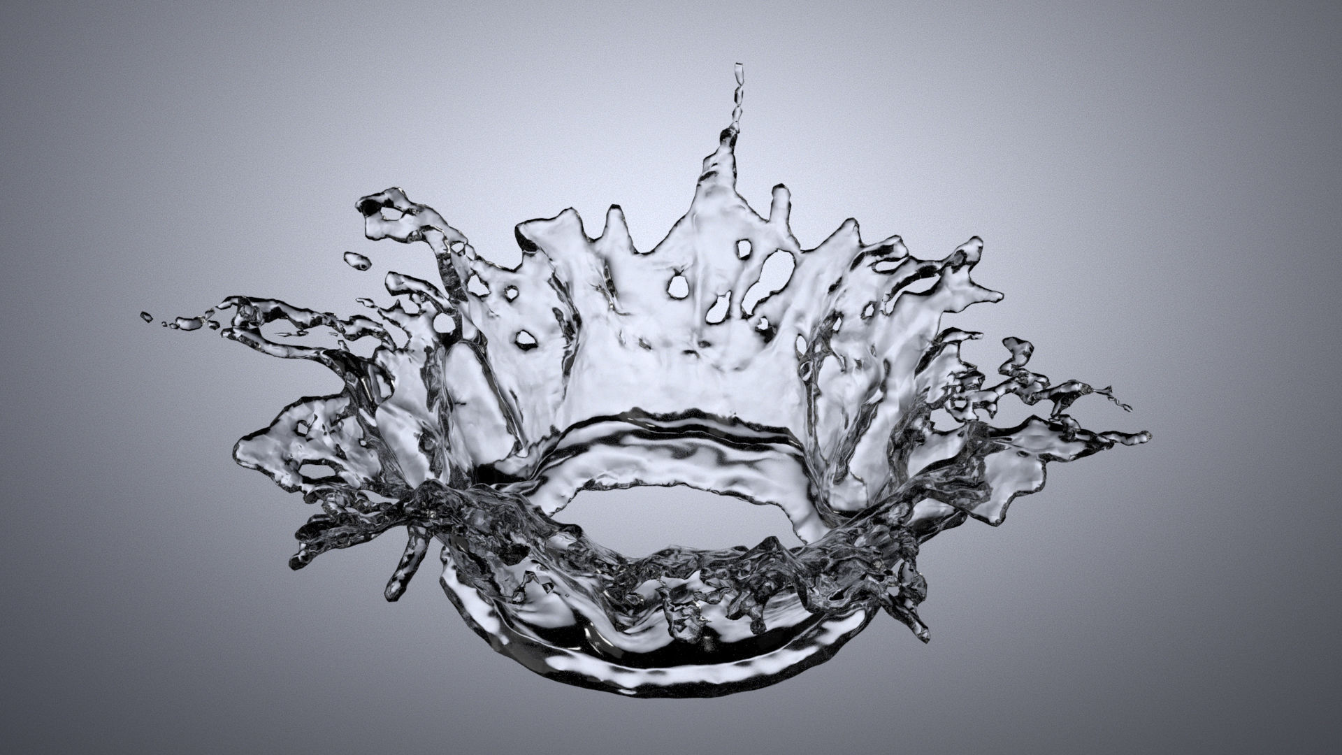 3D Crown Shape Splash Water or Liquid Splash or Effects Splash 3D model_3