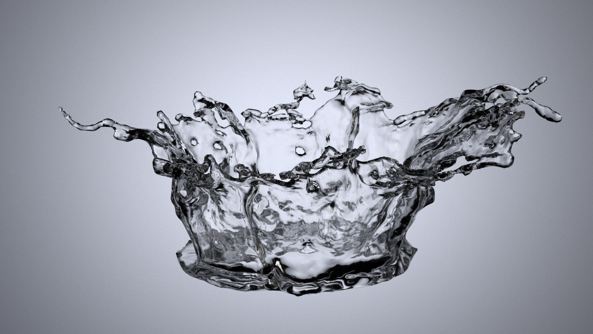3D Crown Shape Splash Water or Liquid Splash or Effects Splash 3D model_4