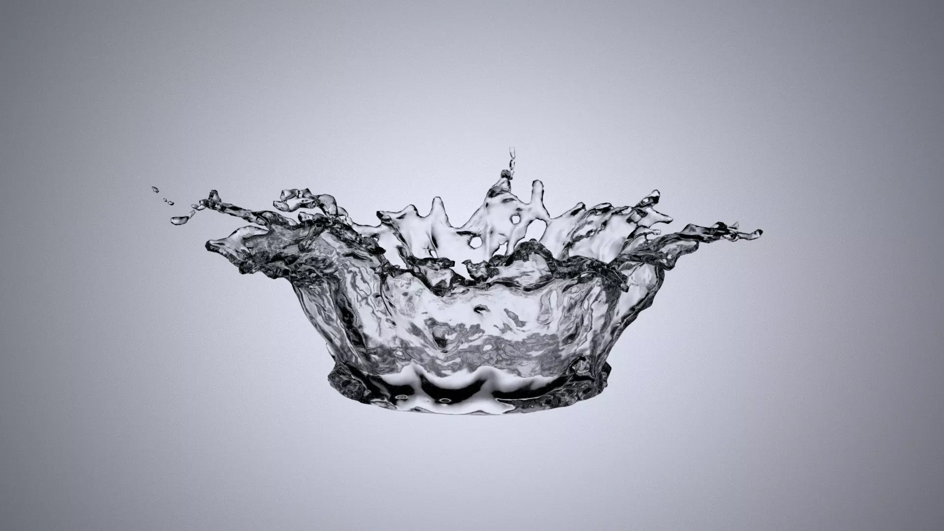 3D Crown Shape Splash Water or Liquid Splash or Effects Splash 3D model_0