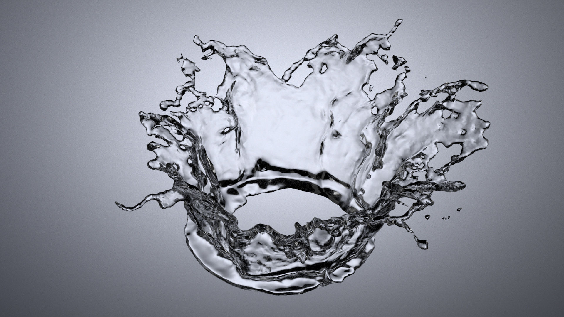 3D Crown Shape Splash Water or Liquid Splash or Effects Splash 3D model_5