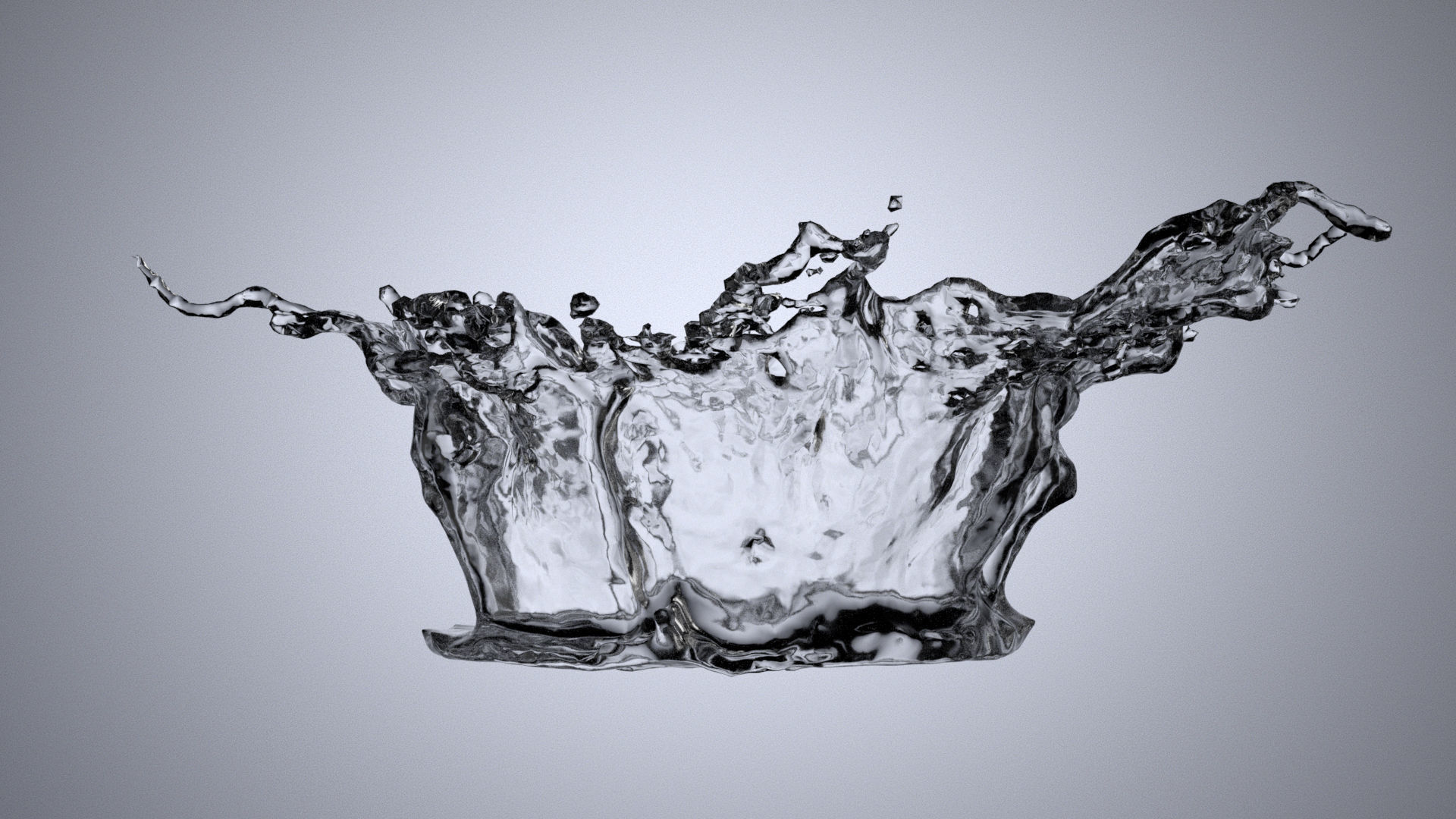 3D Crown Shape Splash Water or Liquid Splash or Effects Splash 3D model_2