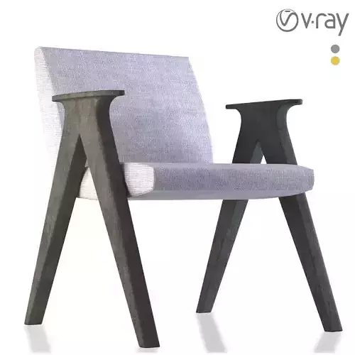 chair with fabric and wooden legs