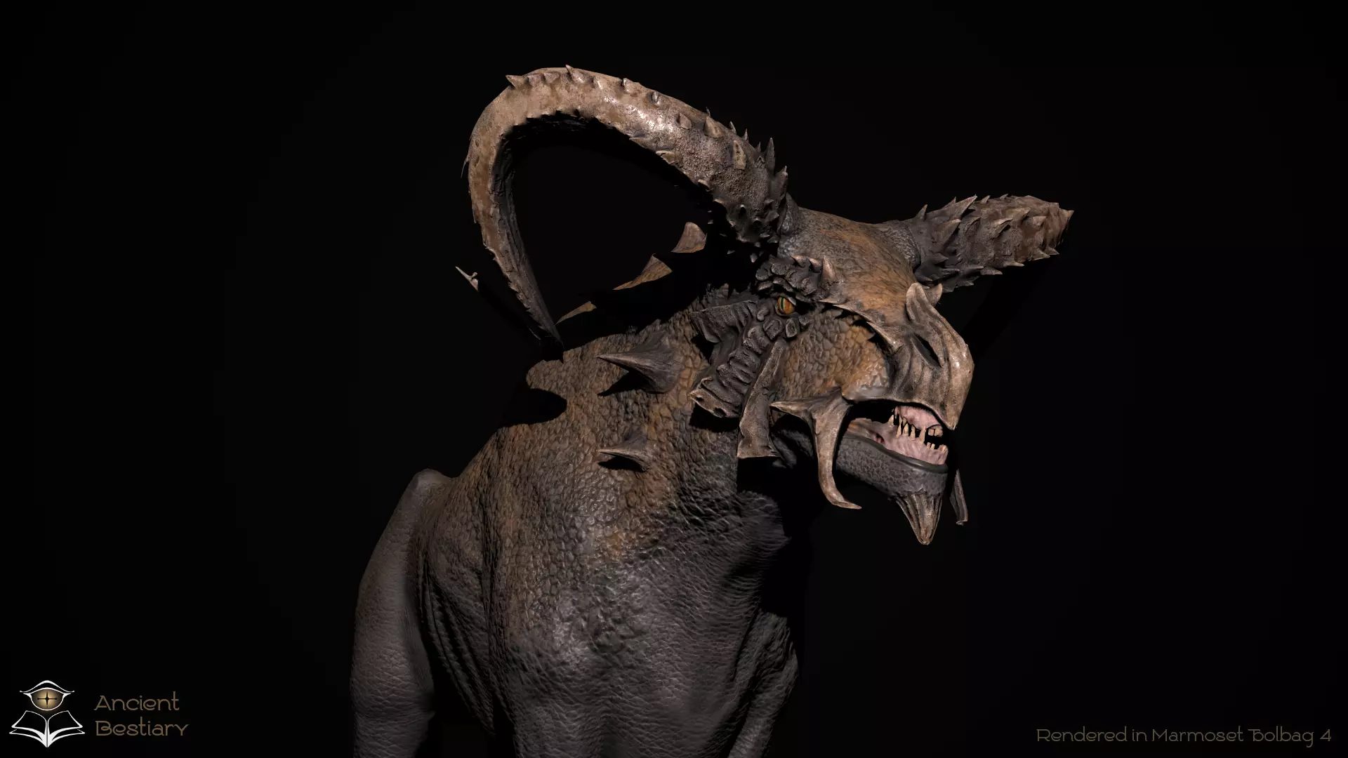 Fantasy Bull Low-poly 3D model_0