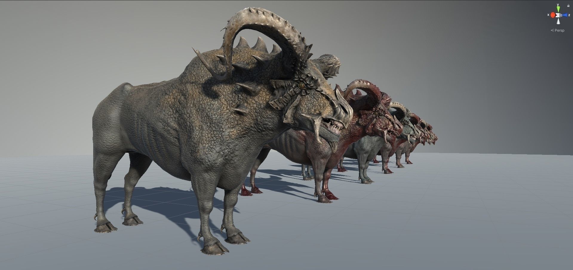 Fantasy Bull Low-poly 3D model_27