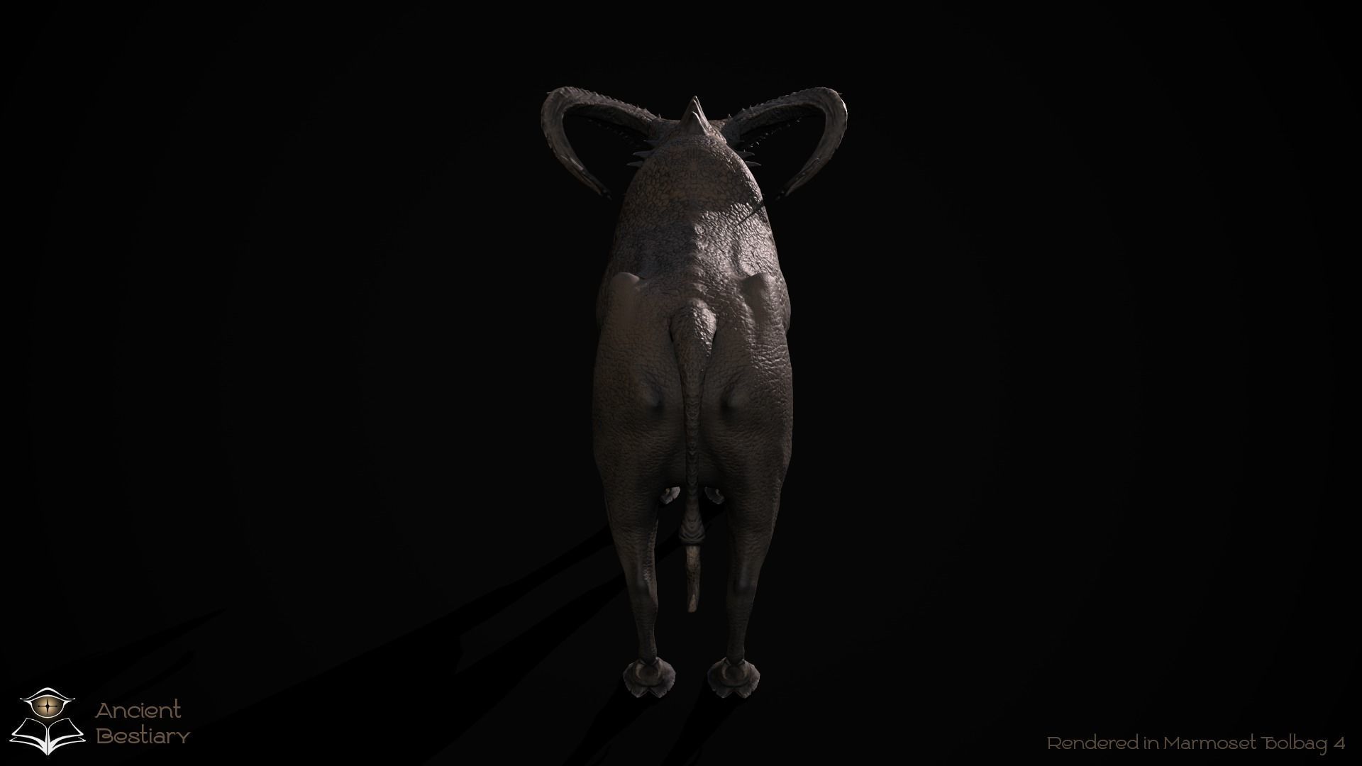 Fantasy Bull Low-poly 3D model_6