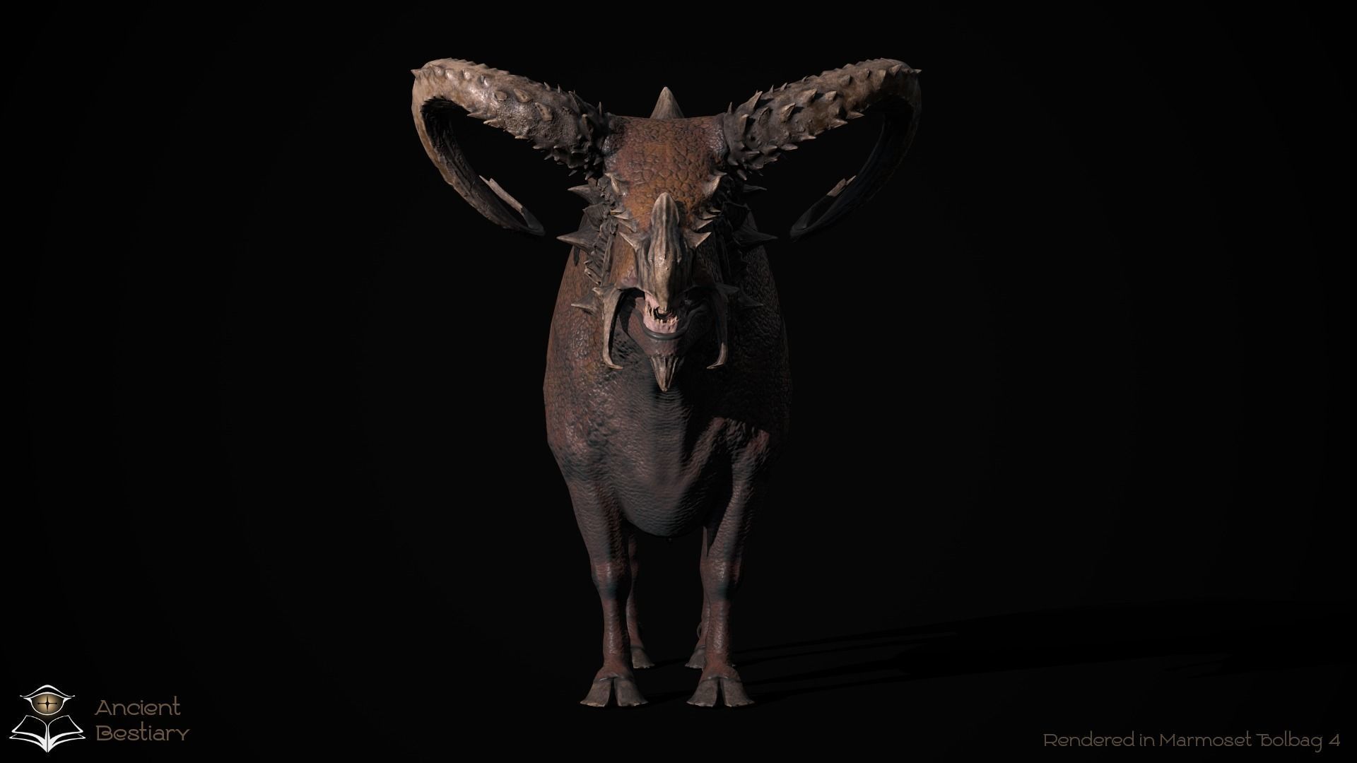 Fantasy Bull Low-poly 3D model_16