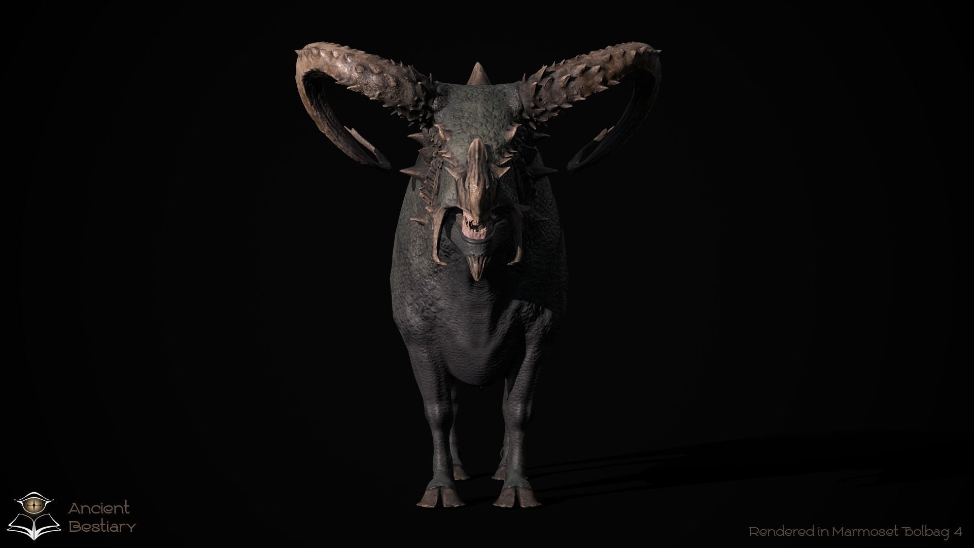 Fantasy Bull Low-poly 3D model_11