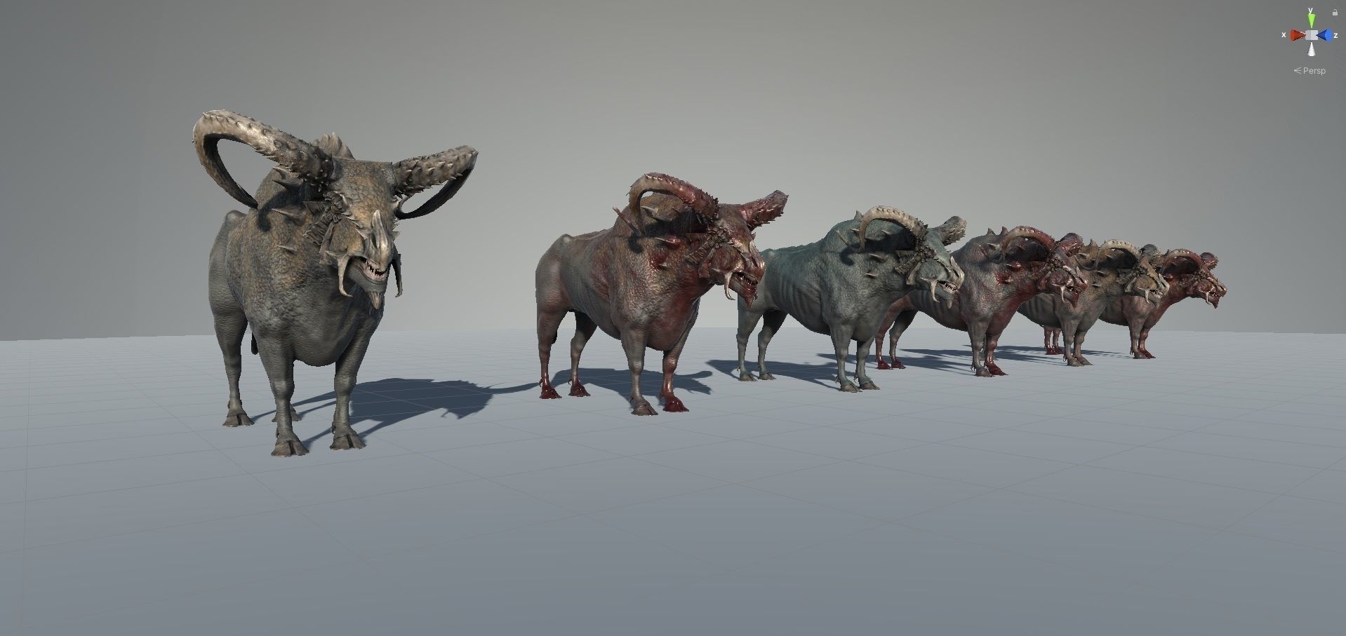 Fantasy Bull Low-poly 3D model_25