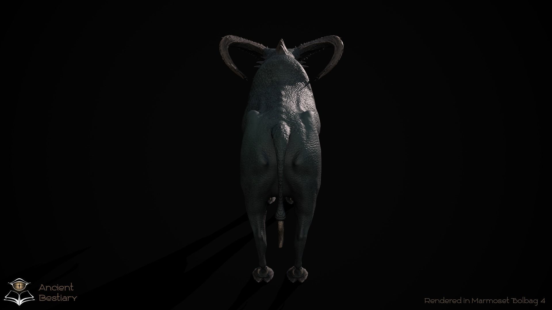 Fantasy Bull Low-poly 3D model_12