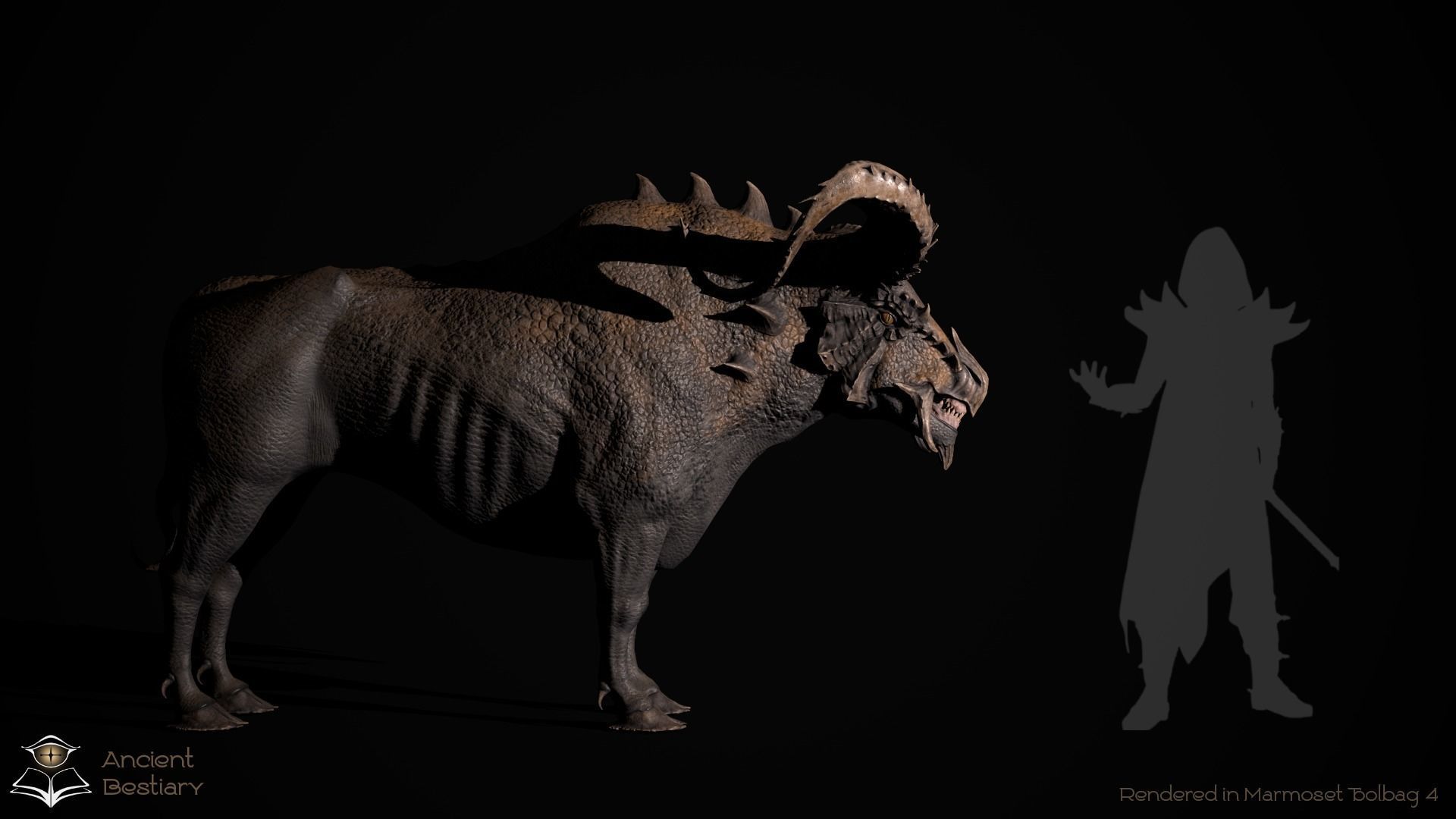 Fantasy Bull Low-poly 3D model_18