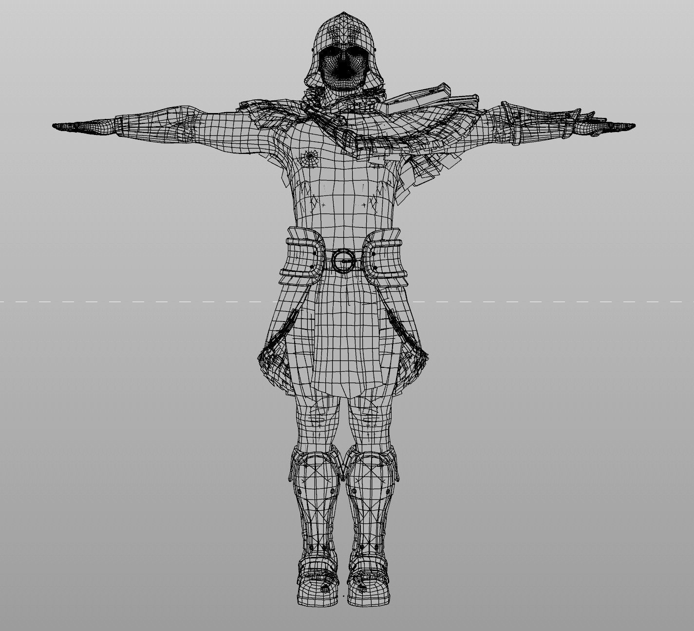 Realistic Warrior with facial expressions Low-poly 3D model_5