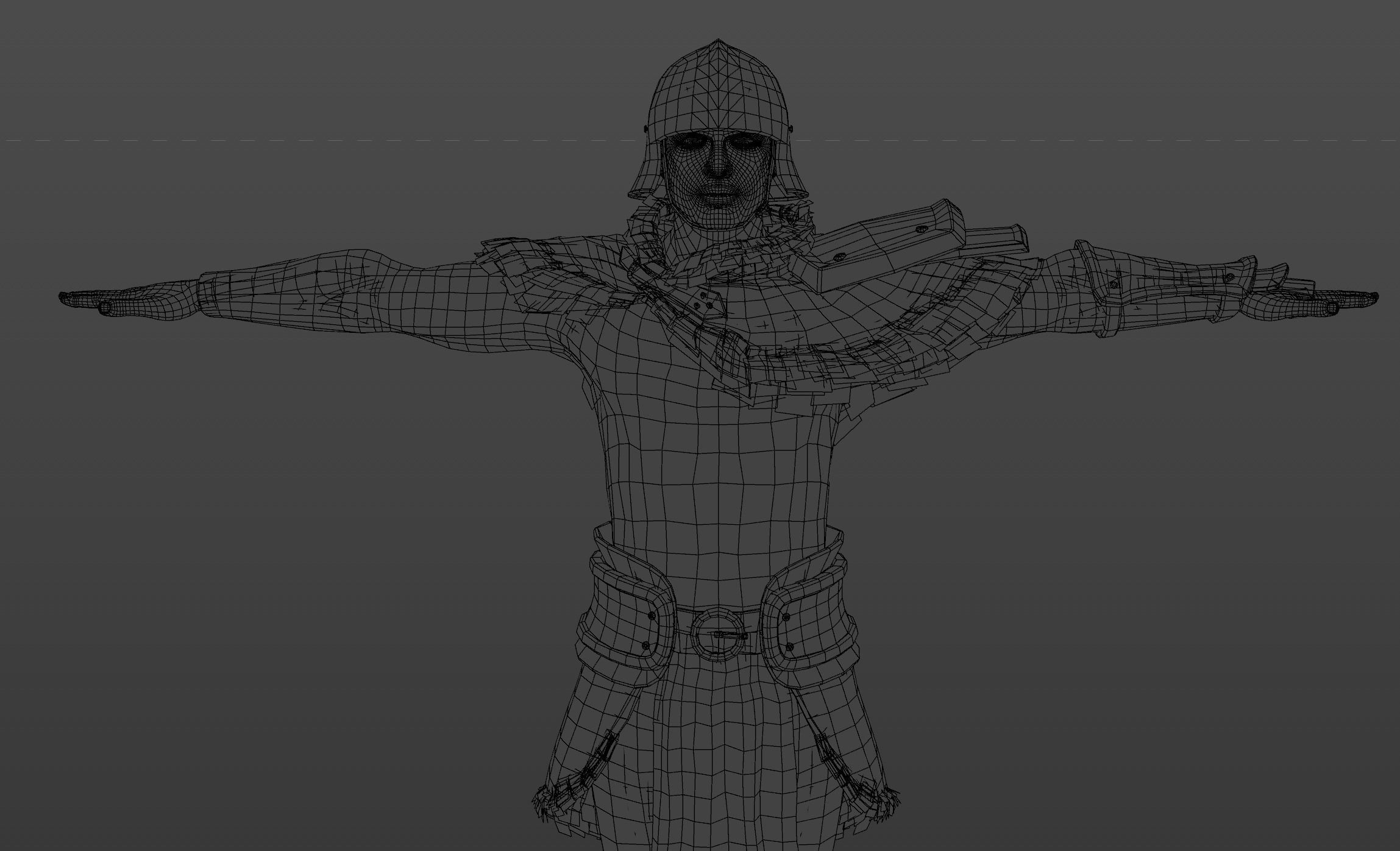 Realistic Warrior with facial expressions Low-poly 3D model_7