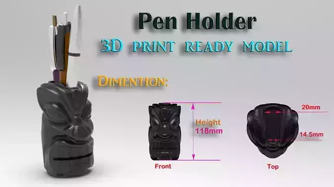 Tiki pen holder
