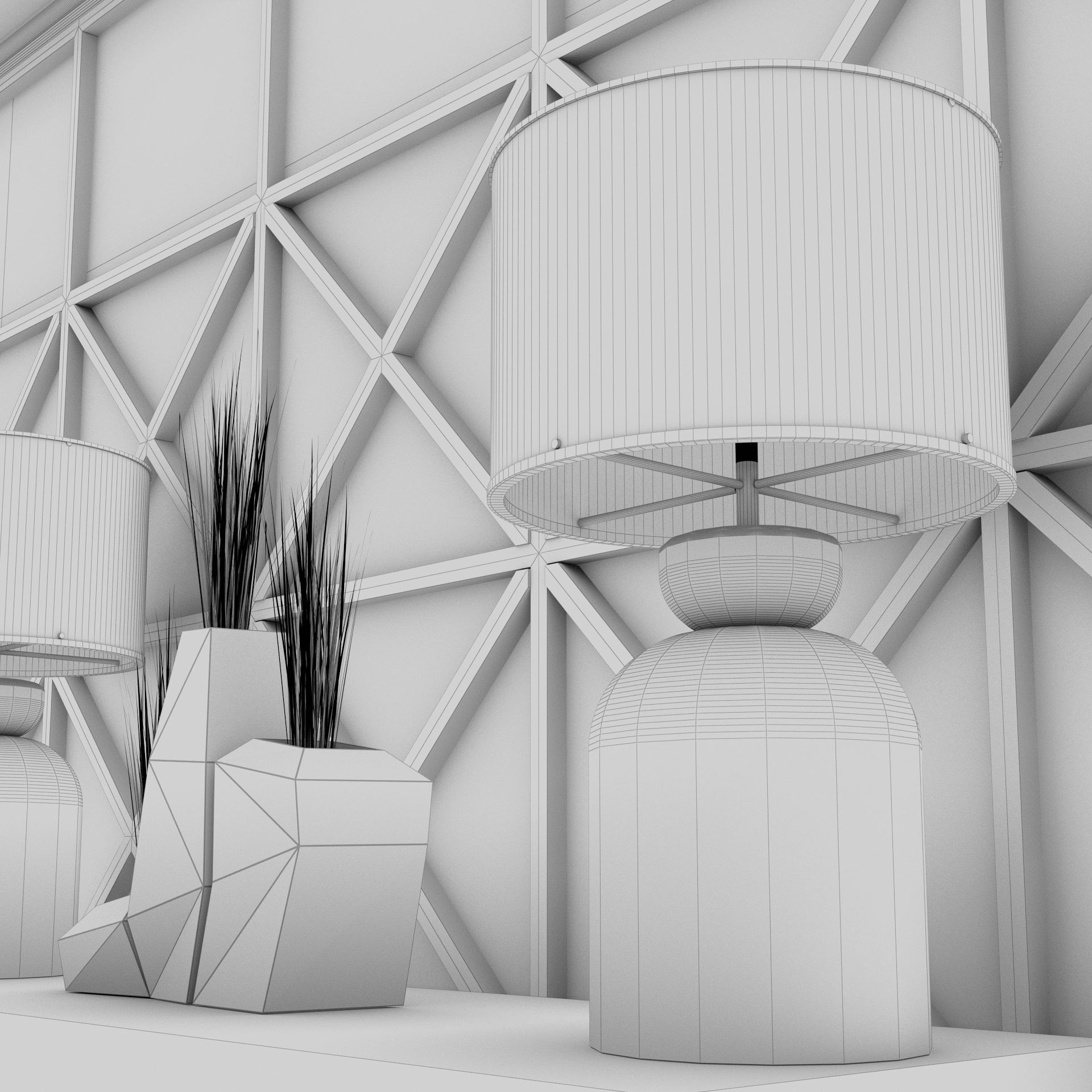 Living Room Wall Mirror Table Set  3D model_14