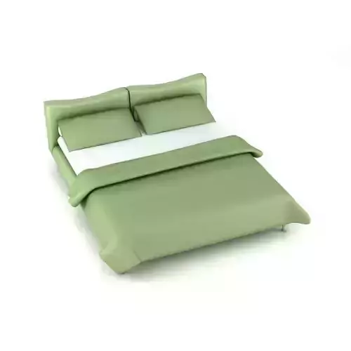 Modern Green Leather Platform Bed