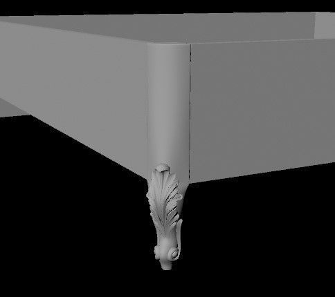 bed headboard and footboard 3D model_4
