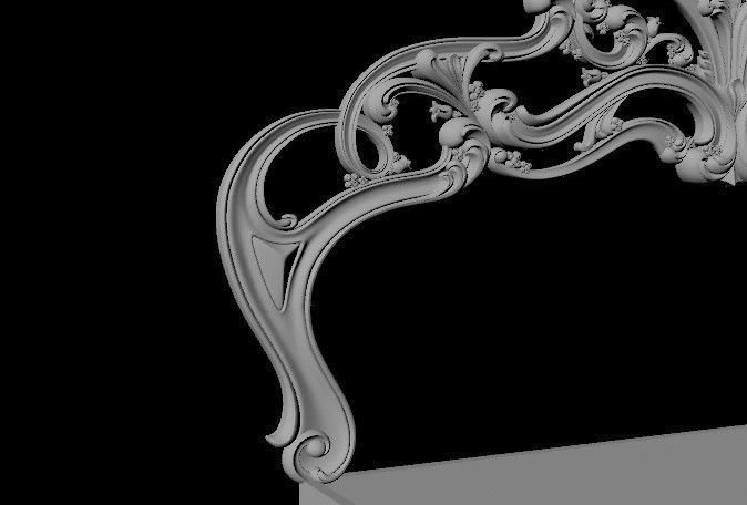 bed headboard and footboard 3D model_3