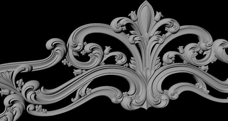 bed headboard and footboard 3D model_2