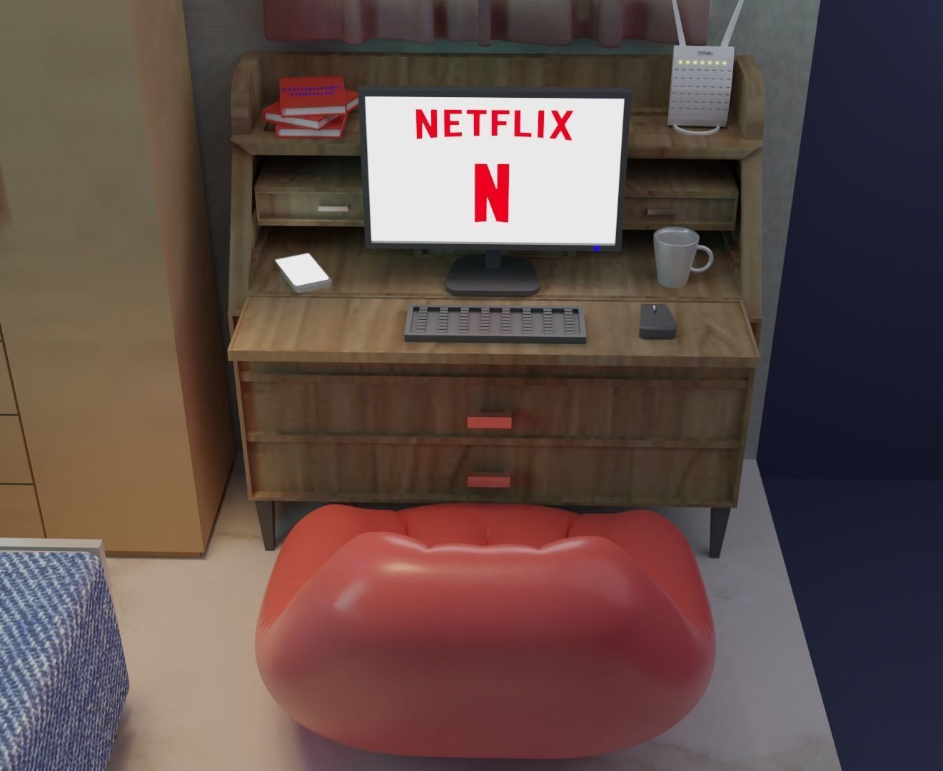 isometric room Free low-poly 3D model_6