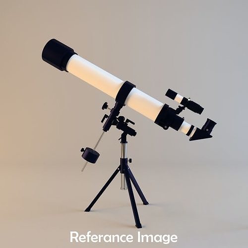 Telescope PBR 3D model with Texture for Games and Films Low-poly 3D model