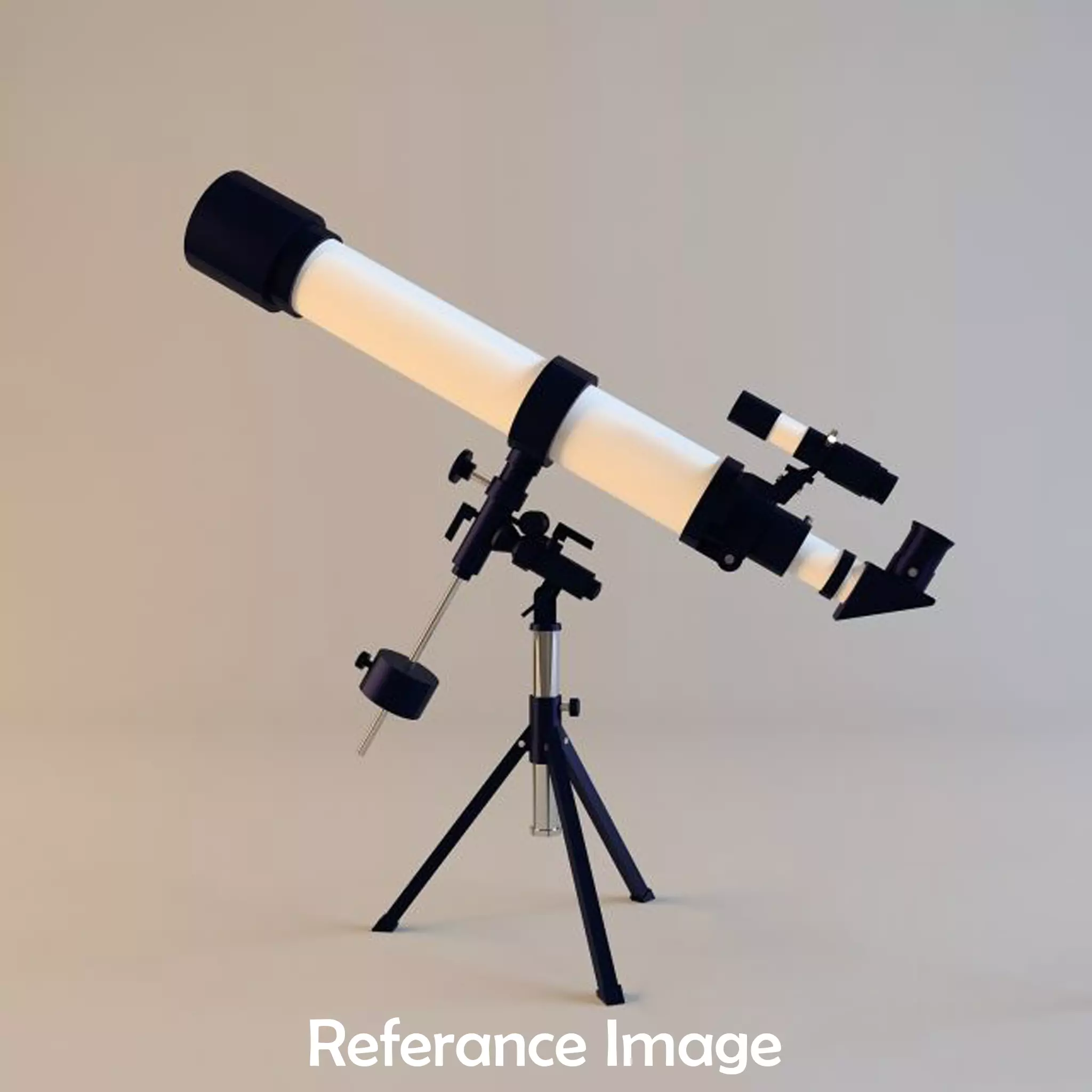 Telescope PBR 3D model with Texture for Games and Films Low-poly 3D model_0