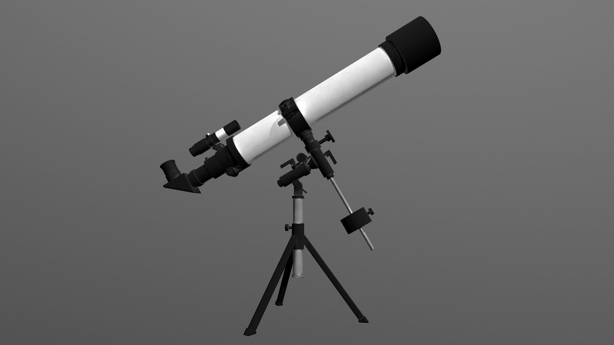 Telescope PBR 3D model with Texture for Games and Films Low-poly 3D model_3