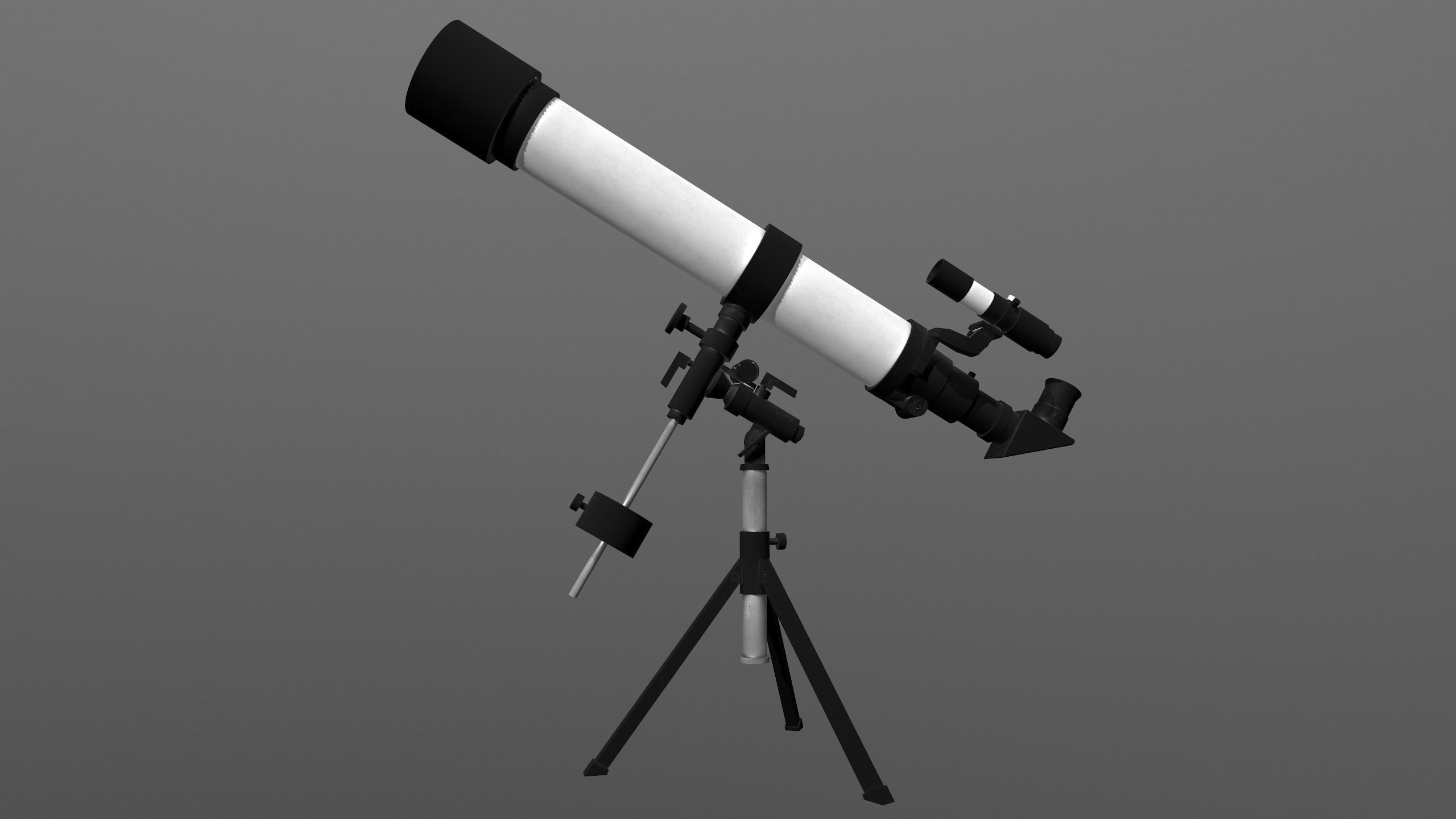 Telescope PBR 3D model with Texture for Games and Films Low-poly 3D model_2