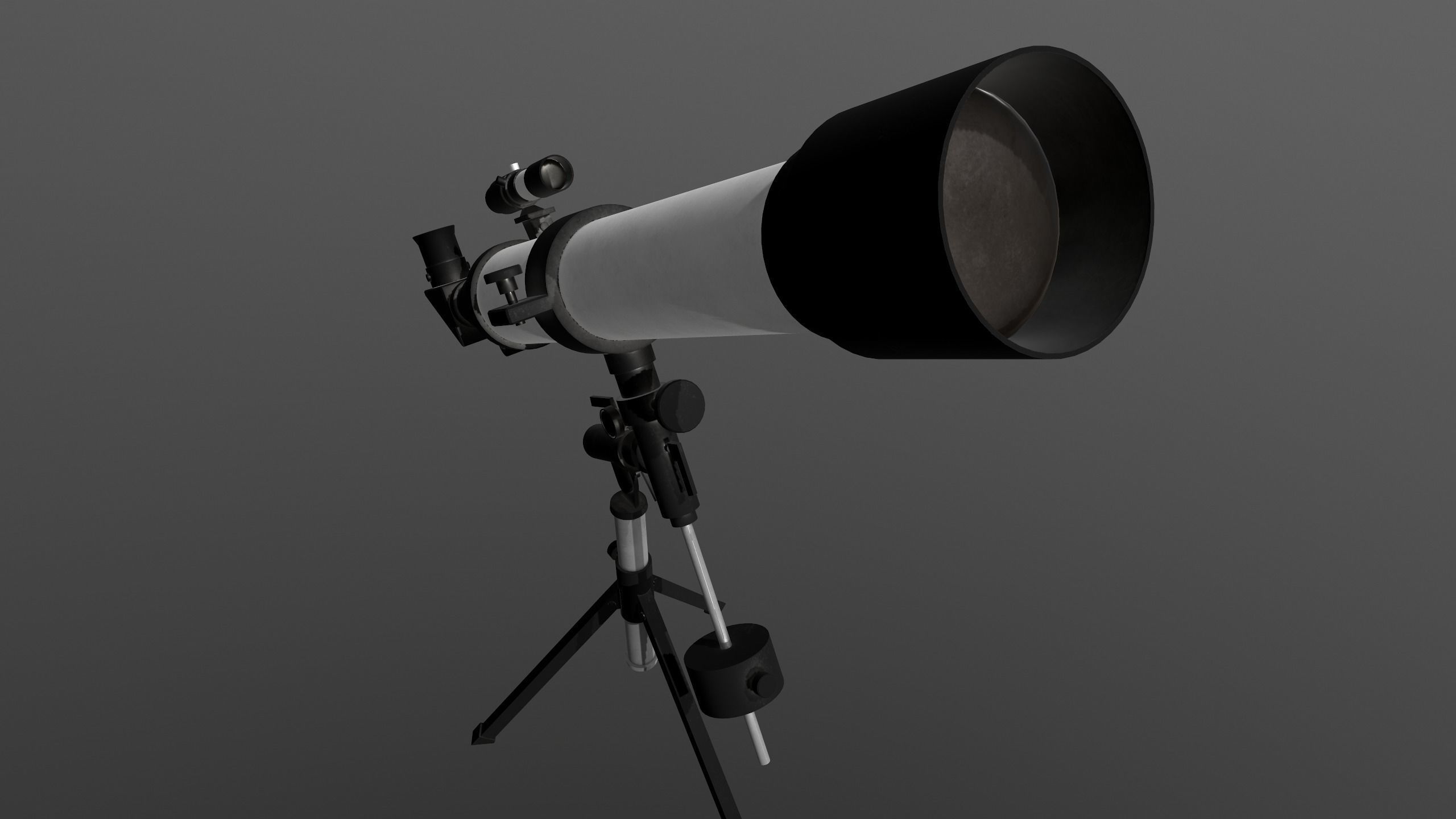 Telescope PBR 3D model with Texture for Games and Films Low-poly 3D model_4