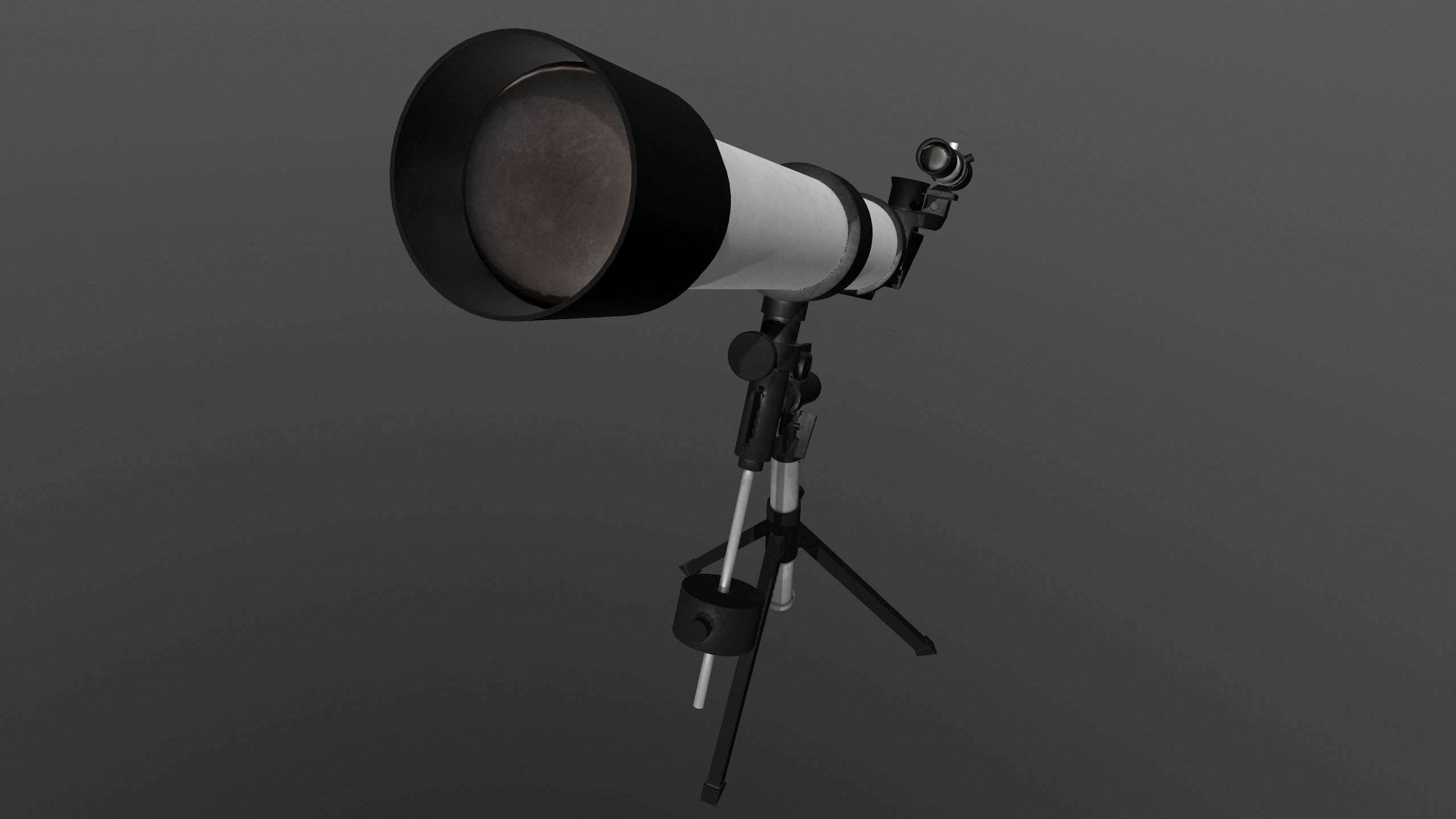 Telescope PBR 3D model with Texture for Games and Films Low-poly 3D model_5