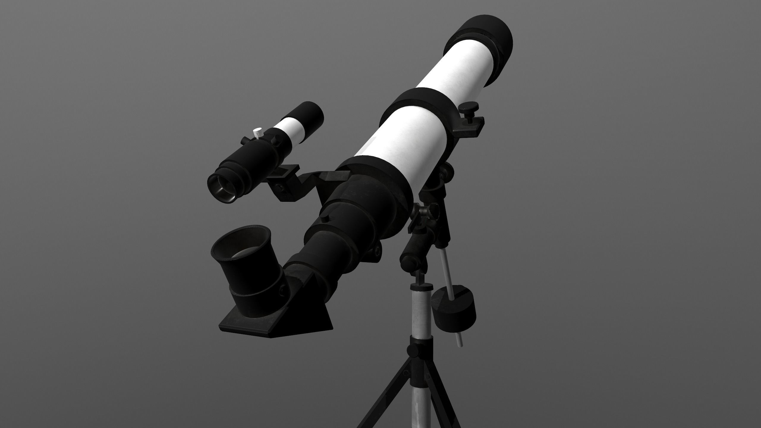 Telescope PBR 3D model with Texture for Games and Films Low-poly 3D model_9