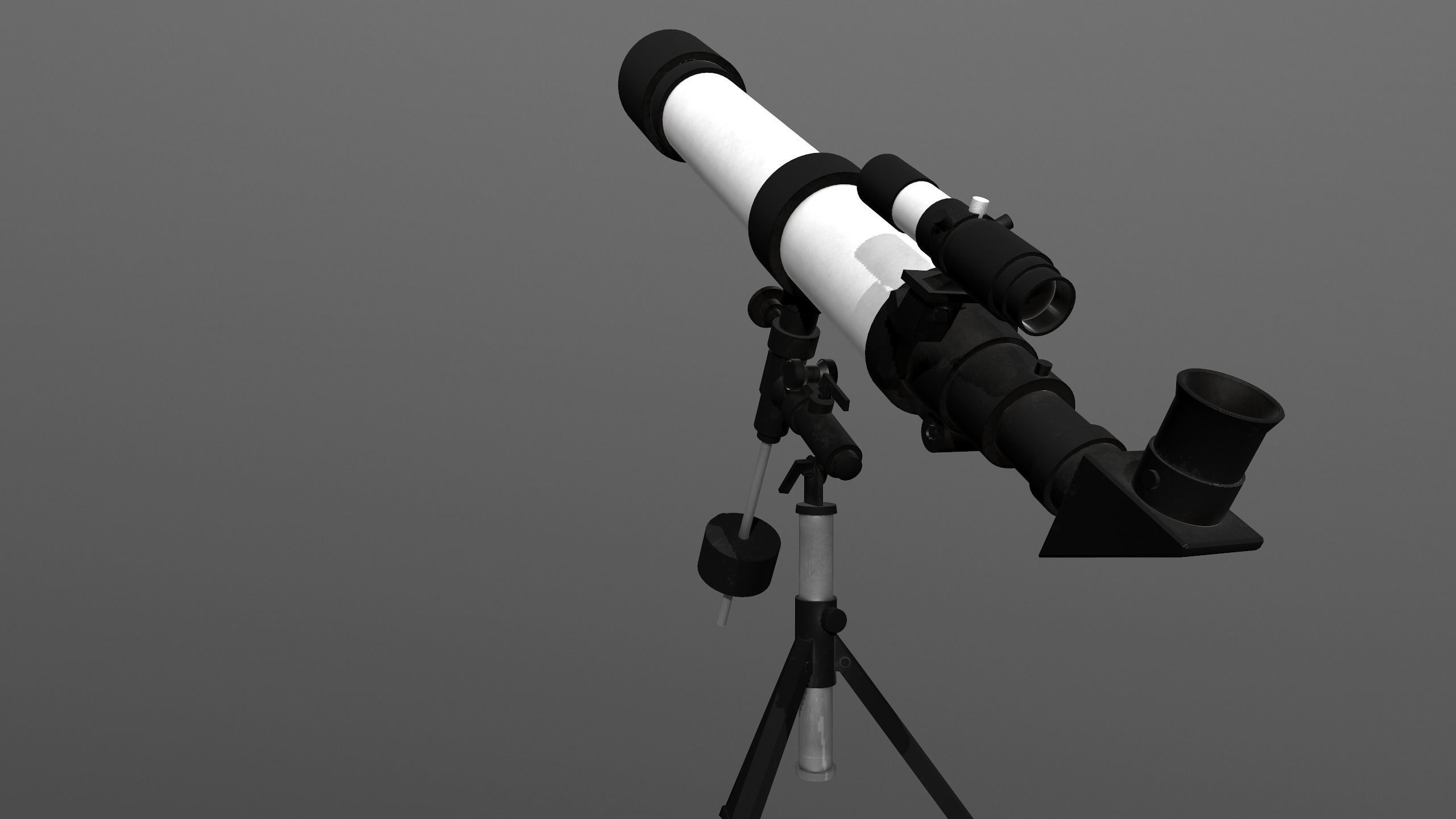 Telescope PBR 3D model with Texture for Games and Films Low-poly 3D model_8